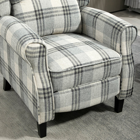 Polyester Fabric Recliner Chair 77cm Wide With Footrest - Velmora