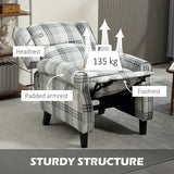Polyester Fabric Recliner Chair 77cm Wide With Footrest - Velmora