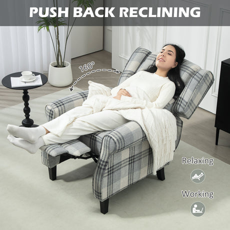 Polyester Fabric Recliner Chair 77cm Wide With Footrest - Velmora