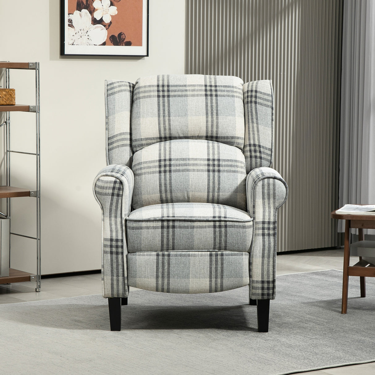 Polyester Fabric Recliner Chair 77cm Wide With Footrest - Velmora