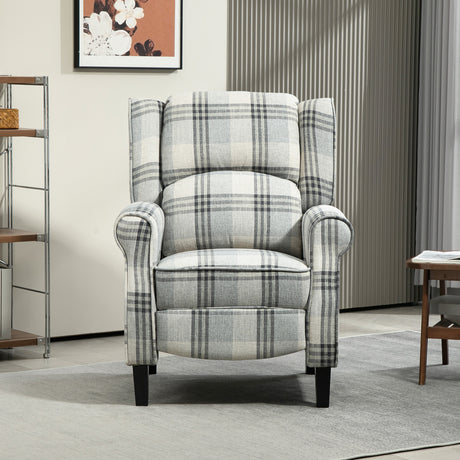 Polyester Fabric Recliner Chair 77cm Wide With Footrest - Velmora
