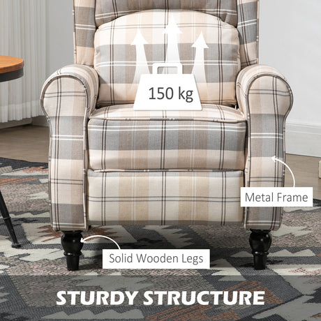 Polyester Fabric Recliner Chair 77cm Wide With Footrest - Velmora