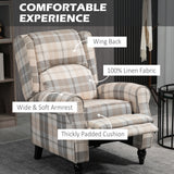 Polyester Fabric Recliner Chair 77cm Wide With Footrest - Velmora