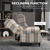 Polyester Fabric Recliner Chair 77cm Wide With Footrest - Velmora