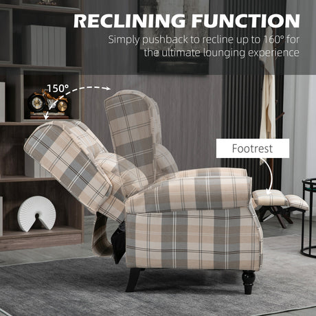Polyester Fabric Recliner Chair 77cm Wide With Footrest - Velmora