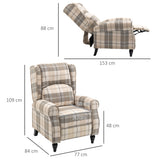 Polyester Fabric Recliner Chair 77cm Wide With Footrest - Velmora