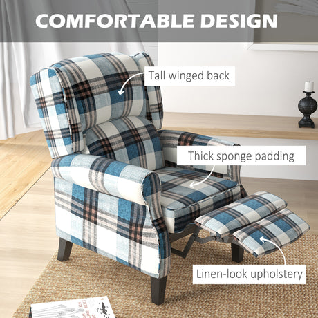 Polyester Fabric Recliner Chair 77cm Wide With Footrest - Velmora