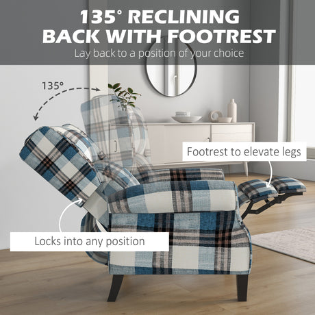 Polyester Fabric Recliner Chair 77cm Wide With Footrest - Velmora