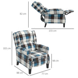 Polyester Fabric Recliner Chair 77cm Wide With Footrest - Velmora