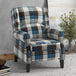 Polyester Fabric Recliner Chair 77cm Wide With Footrest - Velmora