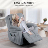 Polyester Fabric Recliner Chair 97cm Wide With Footrest - Velmora
