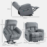 Polyester Fabric Recliner Chair 97cm Wide With Footrest - Velmora