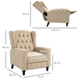 Polyester Fabric Reclining Armchair 73cm Wide - Velmora