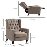 Polyester Fabric Reclining Armchair 73cm Wide - Velmora