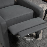 Polyester Fabric Reclining Armchair With Leg Rest 68cm Wide - Velmora