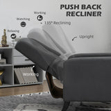 Polyester Fabric Reclining Armchair With Leg Rest 68cm Wide - Velmora