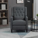 Polyester Fabric Reclining Armchair With Leg Rest 68cm Wide - Velmora