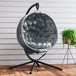 Polyester Fabric Round Egg Basket Swing Chair With Steel Stand - Velmora