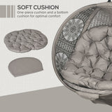 Polyester Fabric Round Egg Basket Swing Chair With Steel Stand - Velmora
