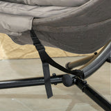 Polyester Fabric Round Egg Basket Swing Chair With Steel Stand - Velmora