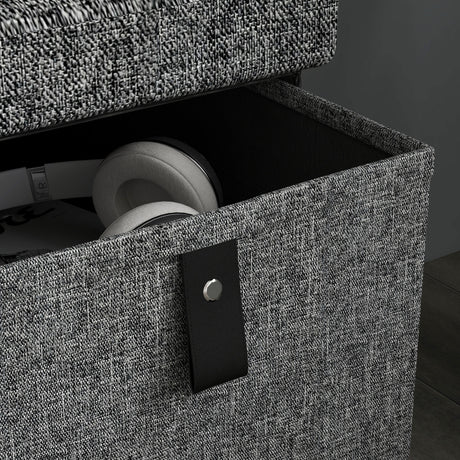 Polyester Fabric Shoe Storage Bench 76.5cm Wide With 6 Drawers - Velmora