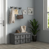 Polyester Fabric Shoe Storage Bench 76.5cm Wide With 6 Drawers - Velmora