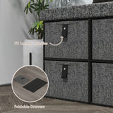 Polyester Fabric Shoe Storage Bench 76.5cm Wide With 6 Drawers - Velmora
