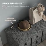 Polyester Fabric Shoe Storage Bench 76.5cm Wide With 6 Drawers - Velmora