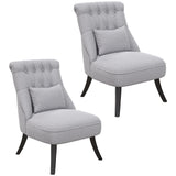 Polyester Fabric Single Sofa Tub Chair 52.5cm Wide in Set Of 2 - Velmora