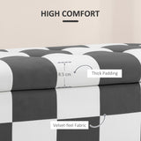 Polyester Fabric Storage Ottoman 114cm Wide With Wooden Legs - Velmora