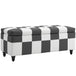 Polyester Fabric Storage Ottoman 114cm Wide With Wooden Legs - Velmora