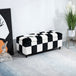 Polyester Fabric Storage Ottoman 114cm Wide With Wooden Legs - Velmora