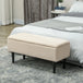 Polyester Fabric Storage Ottoman 95cm Wide With Wooden Legs - Velmora