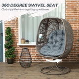 Polyester Fabric Swivel Egg Chair With Cushions - Velmora
