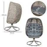 Polyester Fabric Swivel Egg Chair With Cushions - Velmora