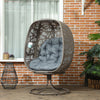 Polyester Fabric Swivel Egg Chair With Cushions - Velmora