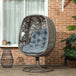 Polyester Fabric Swivel Egg Chair With Cushions - Velmora