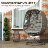 Polyester Fabric Swivel Egg Chair With Cushions - Velmora