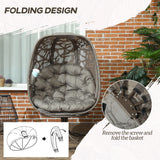 Polyester Fabric Swivel Egg Chair With Cushions - Velmora