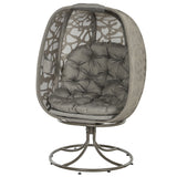 Polyester Fabric Swivel Egg Chair With Cushions - Velmora