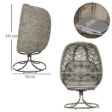 Polyester Fabric Swivel Egg Chair With Cushions - Velmora