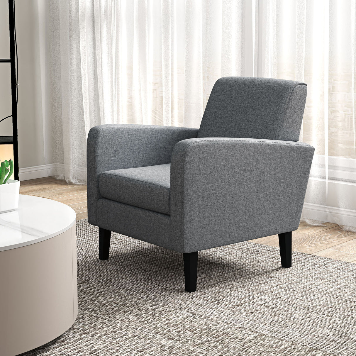 Polyester Fabric Upholstered Accent Chair 66cm Wide in Set Of 2 - Velmora