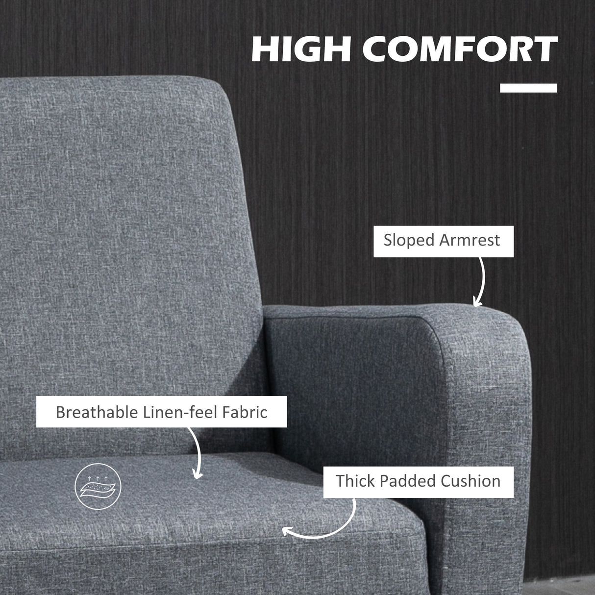 Polyester Fabric Upholstered Accent Chair 66cm Wide in Set Of 2 - Velmora