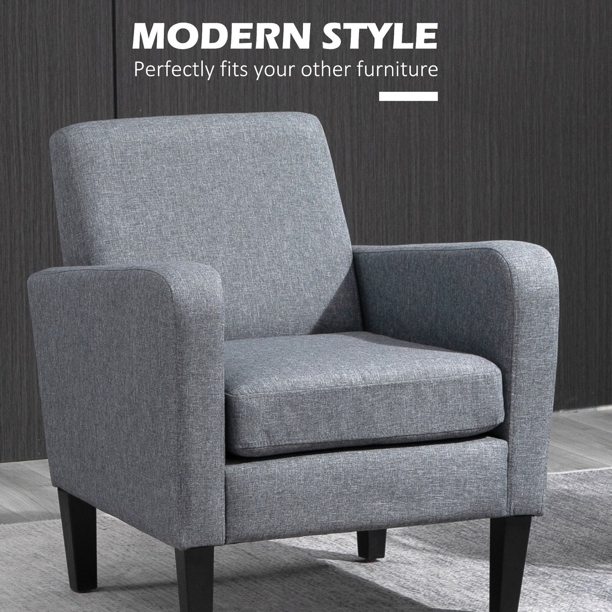 Polyester Fabric Upholstered Accent Chair 66cm Wide in Set Of 2 - Velmora