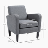 Polyester Fabric Upholstered Accent Chair 66cm Wide in Set Of 2 - Velmora