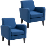Polyester Fabric Upholstered Accent Chair 66cm Wide in Set Of 2 - Velmora