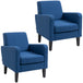 Polyester Fabric Upholstered Accent Chair 66cm Wide in Set Of 2 - Velmora