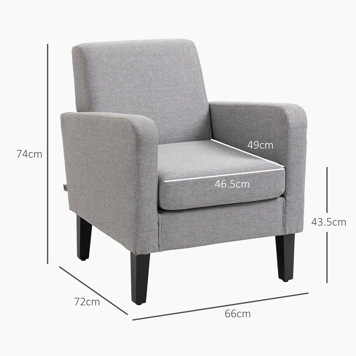 Polyester Fabric Upholstered Accent Chair 66cm Wide in Set Of 2 - Velmora