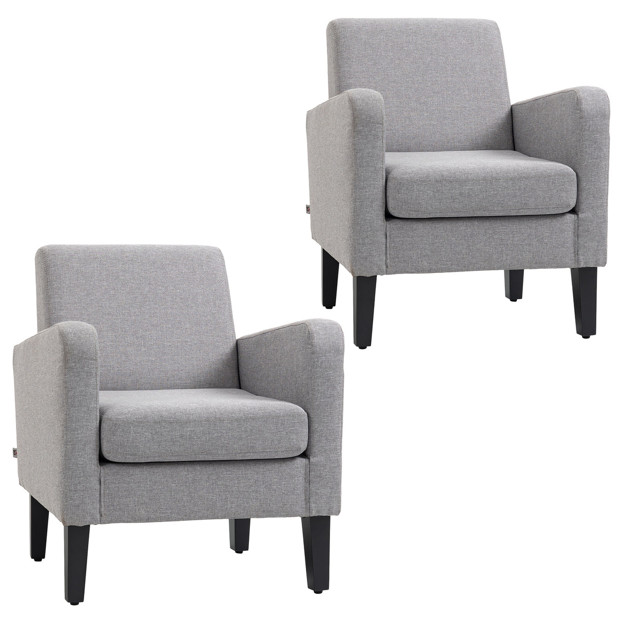 Polyester Fabric Upholstered Accent Chair 66cm Wide in Set Of 2 - Velmora