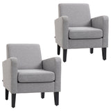 Polyester Fabric Upholstered Accent Chair 66cm Wide in Set Of 2 - Velmora